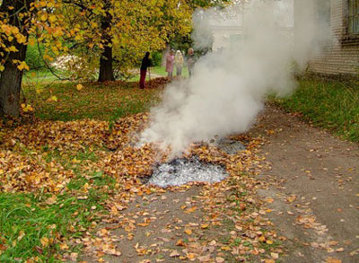 Сжигание опавшей листвы и мусора опасно для здоровья