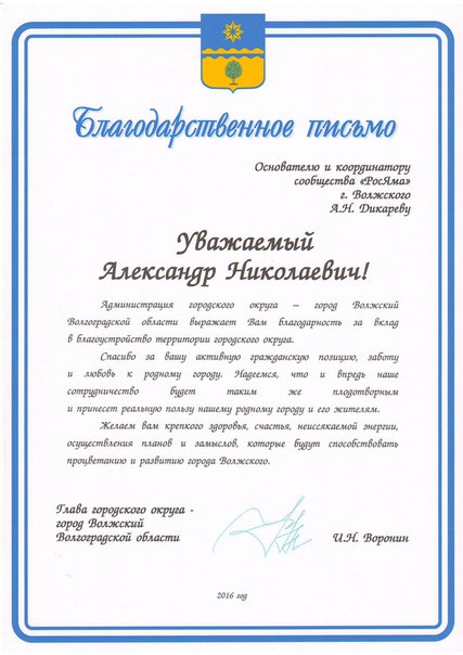 В Волжском наградили активистов группы «РосЯма»